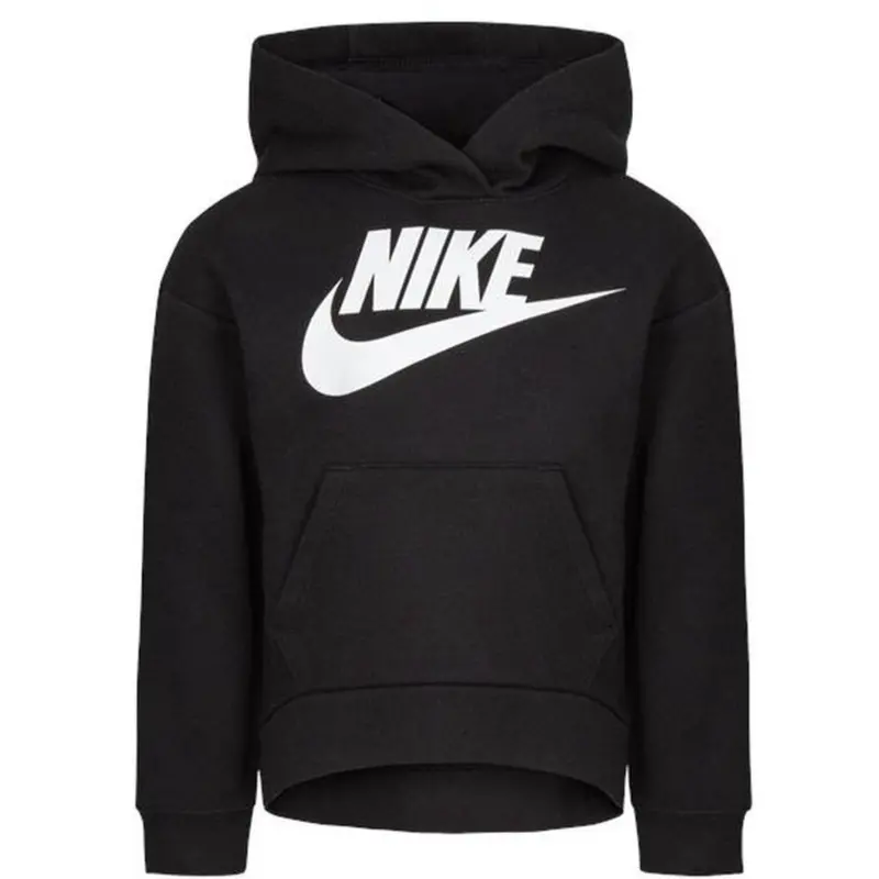 Nike Black Club Fleece High Low Hættetrøje 1