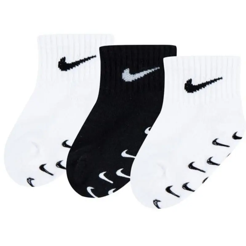 Nike White 3-Pak Inf/Todd Gripper Qtr Strømper 1