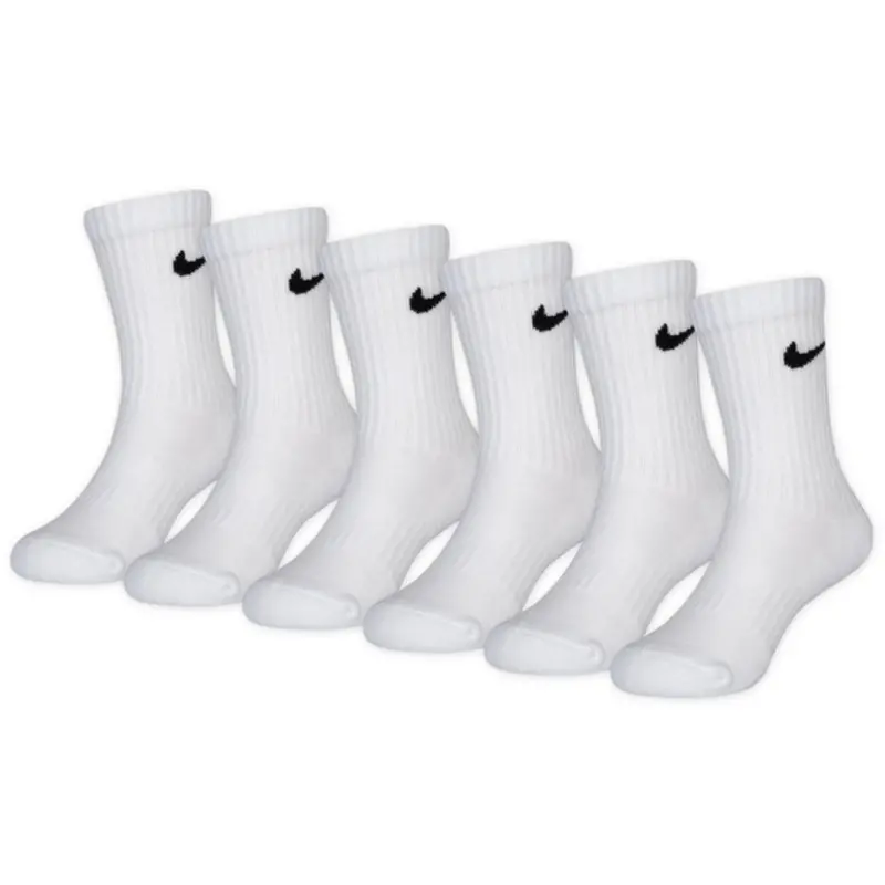 Nike White Df Performance Basic Crew 6-Pak Strømper 1