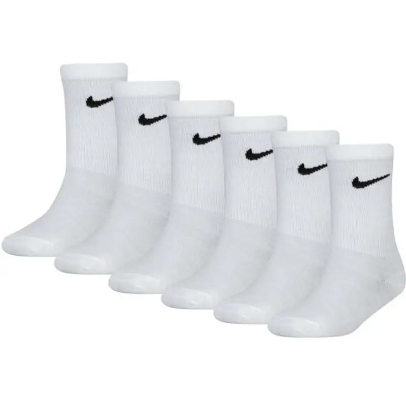 Nike White Nike Colorful Pak Crew 6-Pak Strømper 1