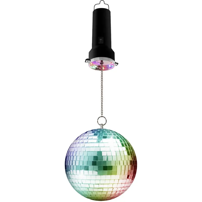 Party Funlight Party Sæt - Rotating Mirror Ball With Led And Motor 1