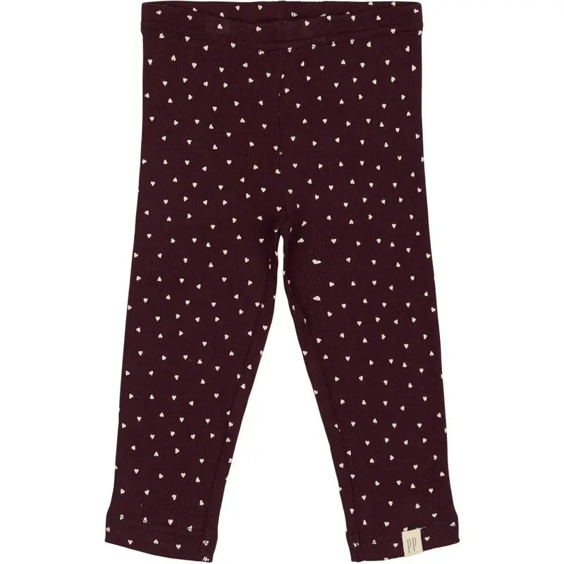 Petit Piao Dark Grape/White Legging Modal Heart 1