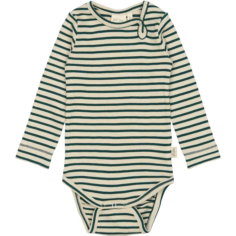 Petit Piao Dark Sea/Off White Body L/S Modal Striped 1