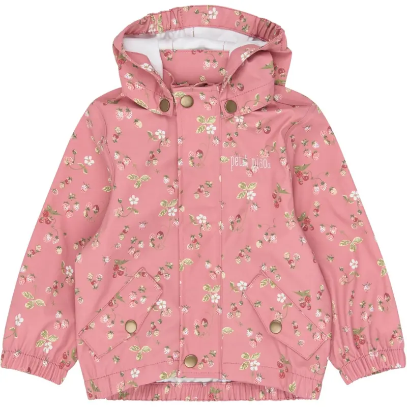 Petit Piao Dusty Rose Strawberry Aop Ppdai Regntøj Sæt W. Susp. 2