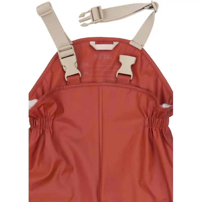 Petit Piao Dusty Rose Strawberry Aop Ppdai Regntøj Sæt W. Susp. 6