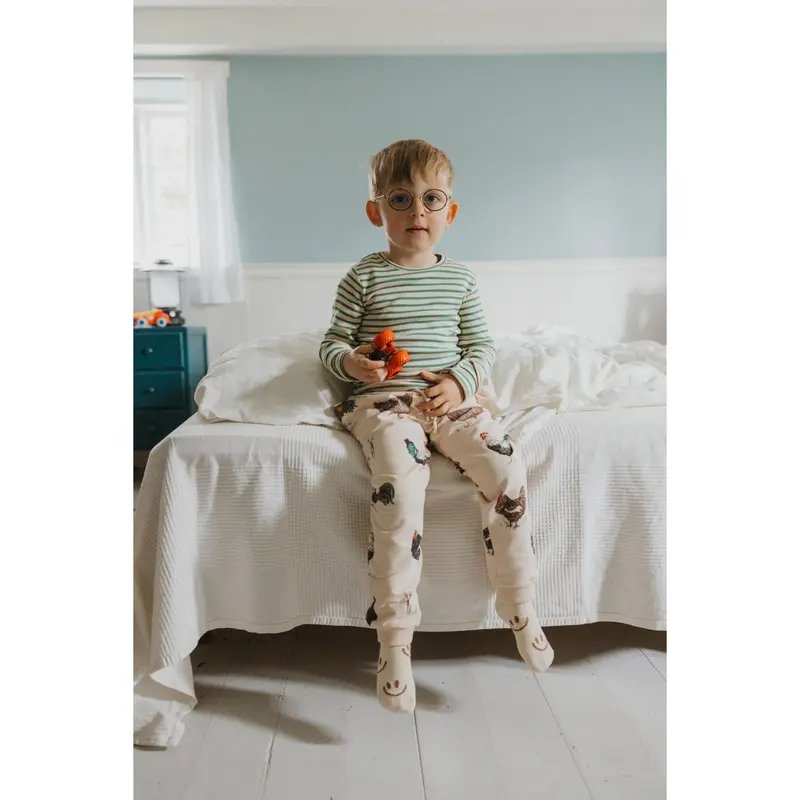 Petit Piao Frosty Spruce Striped Ppsky L_S Tee 2