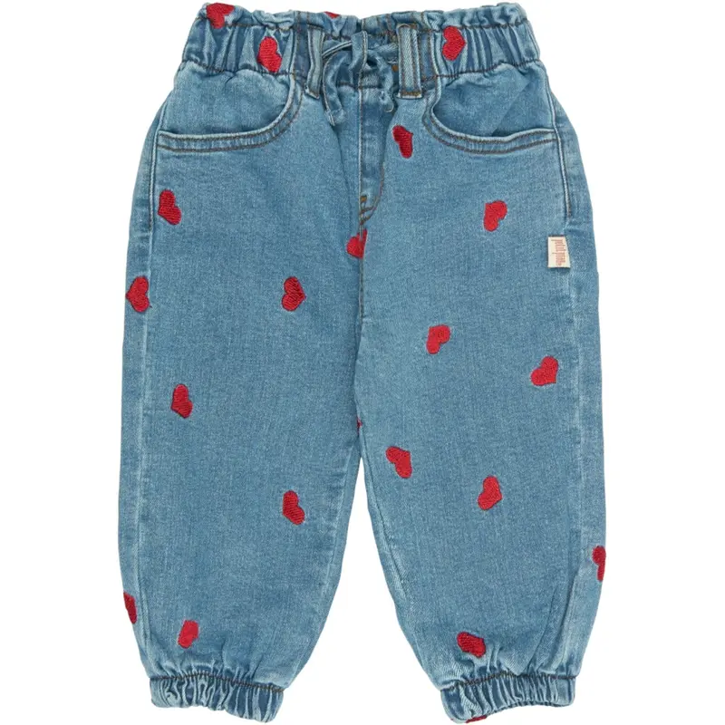 Petit Piao Light Blue Denim Emb Ppeva Denim Bukser 1