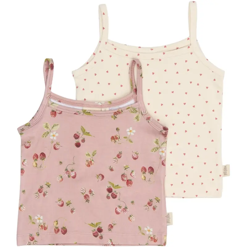 Petit Piao Misty Rose Strawberry Aop Ppstar Girls Undertrøje 2-Pack 1