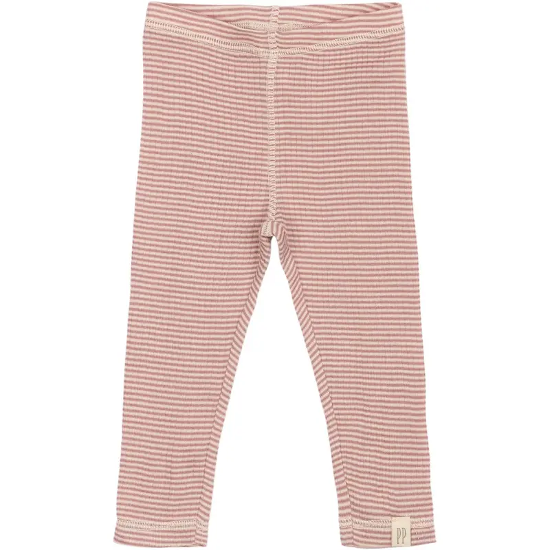 Petit Piao Nostalgic Rose/Dark Off White Ppdante Leggings Merino Uld Striped 1