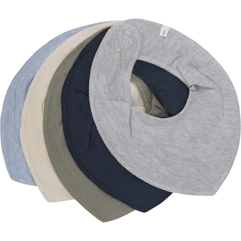 Pippi Blue Fog Bandana Hagesmæk - Solid  (5-Pack) 1