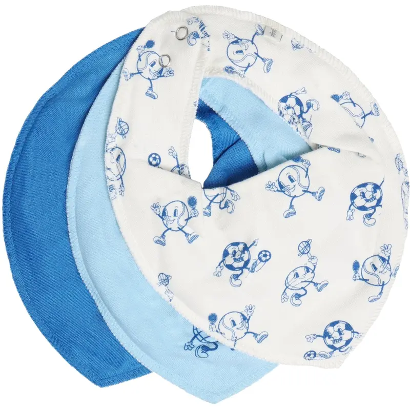 Pippi Light Dusty Blue Bandana Savlesmæk Boy -Aop (3-Pack) 1