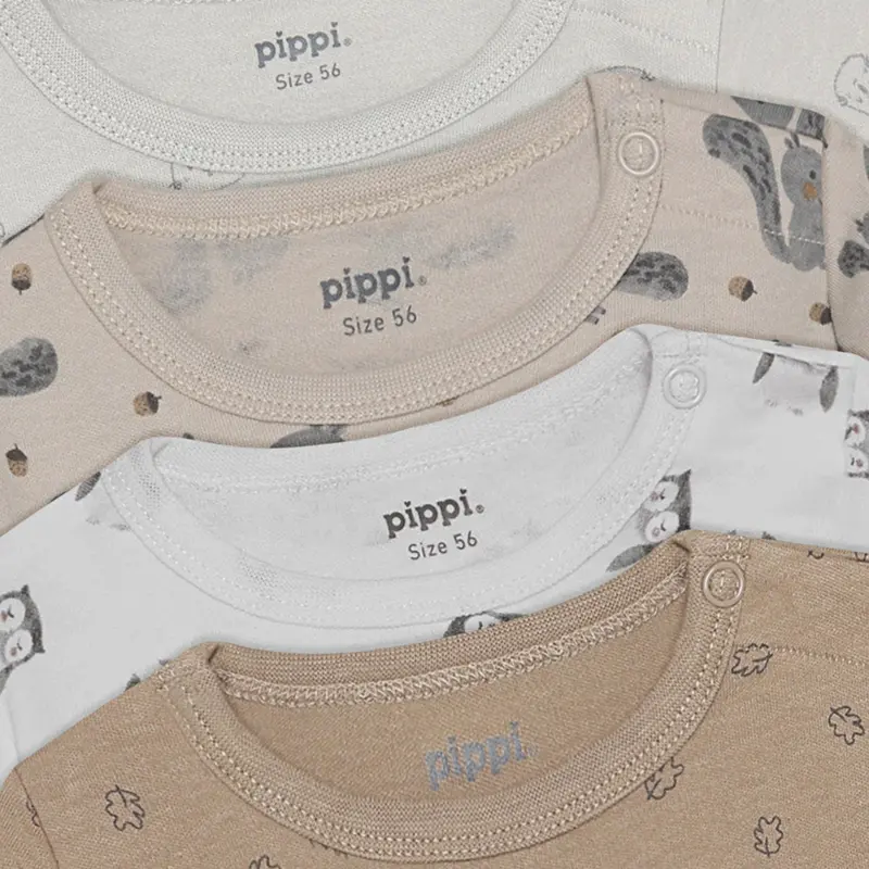 Pippi Rainy Day Body Ss Ao-Printed (4-Pack) 2