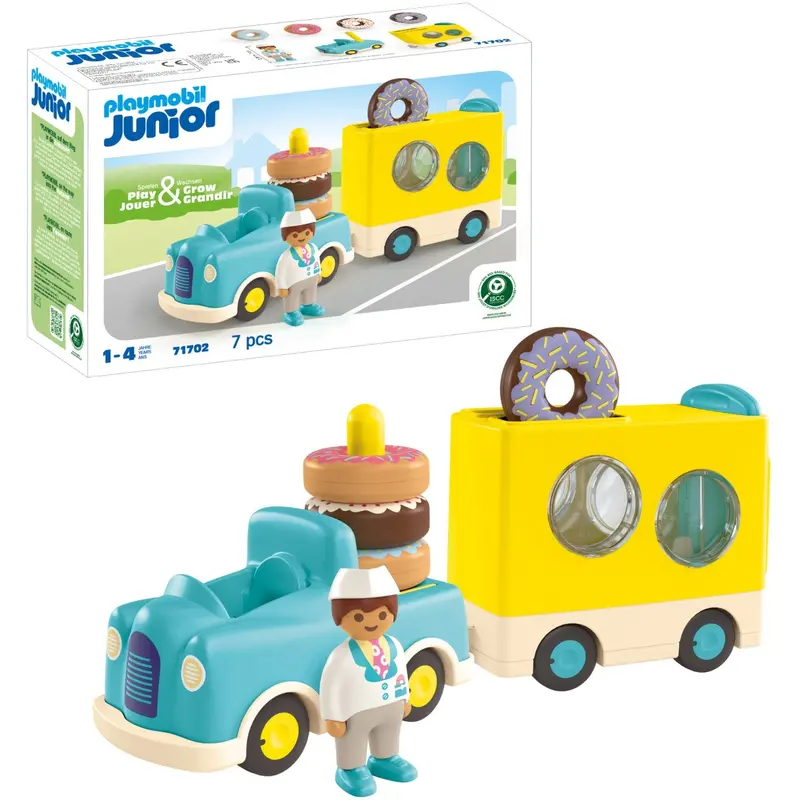 Playmobil® Junior Crazy Donut Lastbil With Stacking And Sorting Feature 1