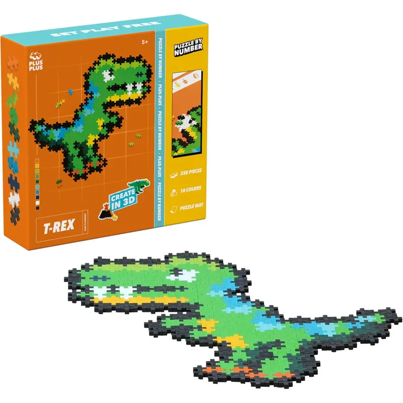 Plus-Plus Puslespil By Number T-Rex 250 Pcs 1