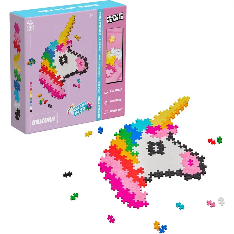 Plus-Plus Puslespil By Number Unicorn 250Pcs 1