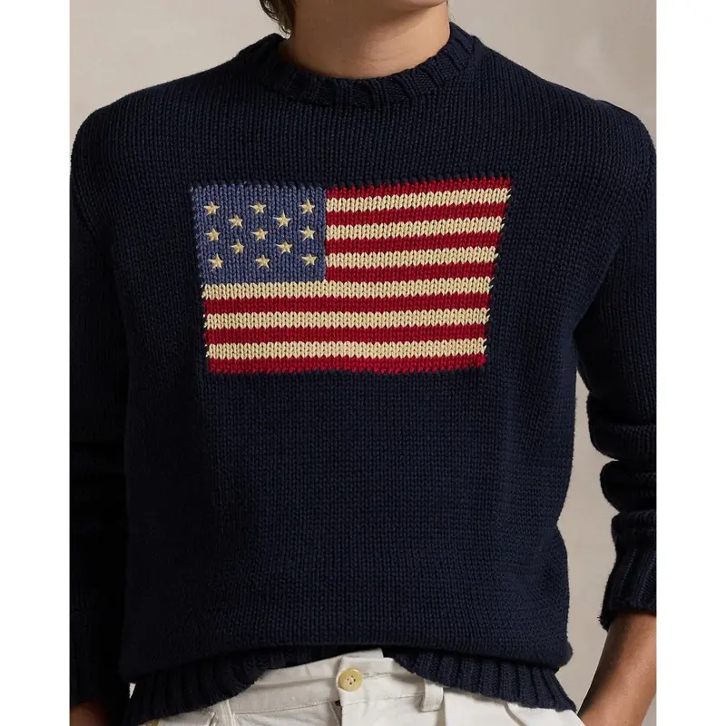 Polo Ralph Lauren Boy Long Sleeved Flag Sweater Hunter Navy 3