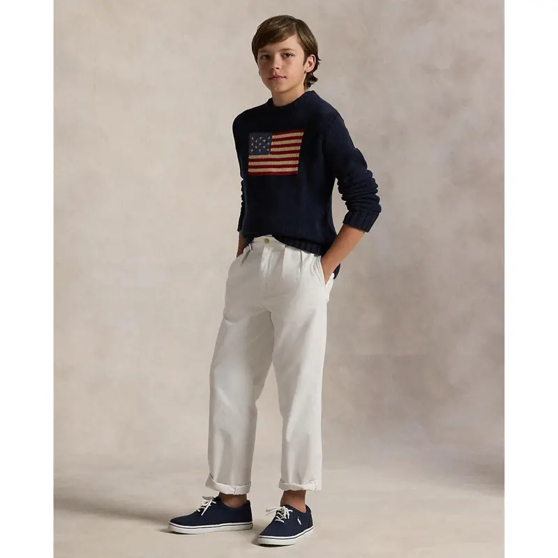 Polo Ralph Lauren Boy Long Sleeved Flag Sweater Hunter Navy 4