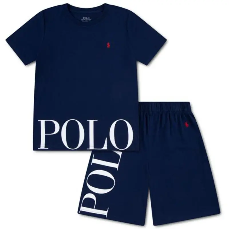 Polo Ralph Lauren Newport Navy Ss Tee/Shorts Multi Polo Sæt 1