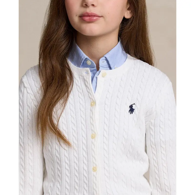 Polo Ralph Lauren Optic White W/ Navy Cardigan 3