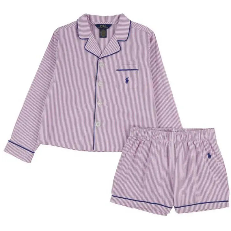 Polo Ralph Lauren Polo Violet Woven L/S & Shorts Sæt 1