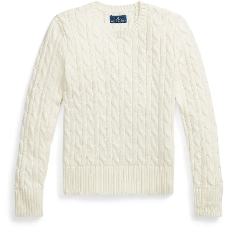 Polo Ralph Lauren Warm White W/Hint Of Pink Girl Pullover 1