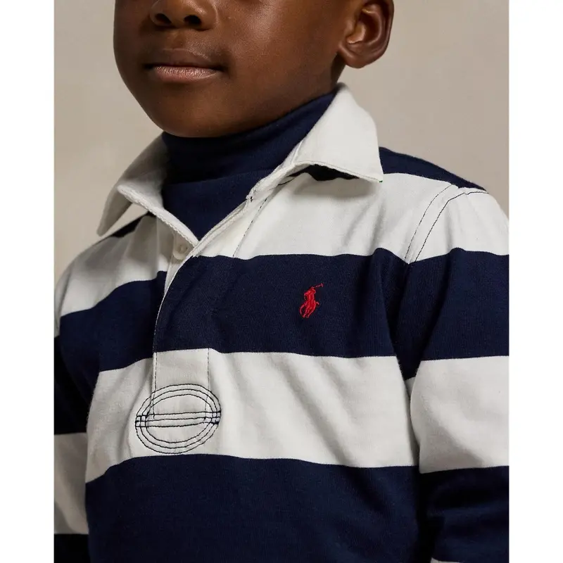 Polo Ralph Lauren White/Cruise Navy Rugby Polo T-Shirt 3