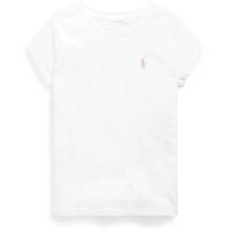 Polo Ralph Lauren White W/ Hint Of Pink Girl T-Shirt 1