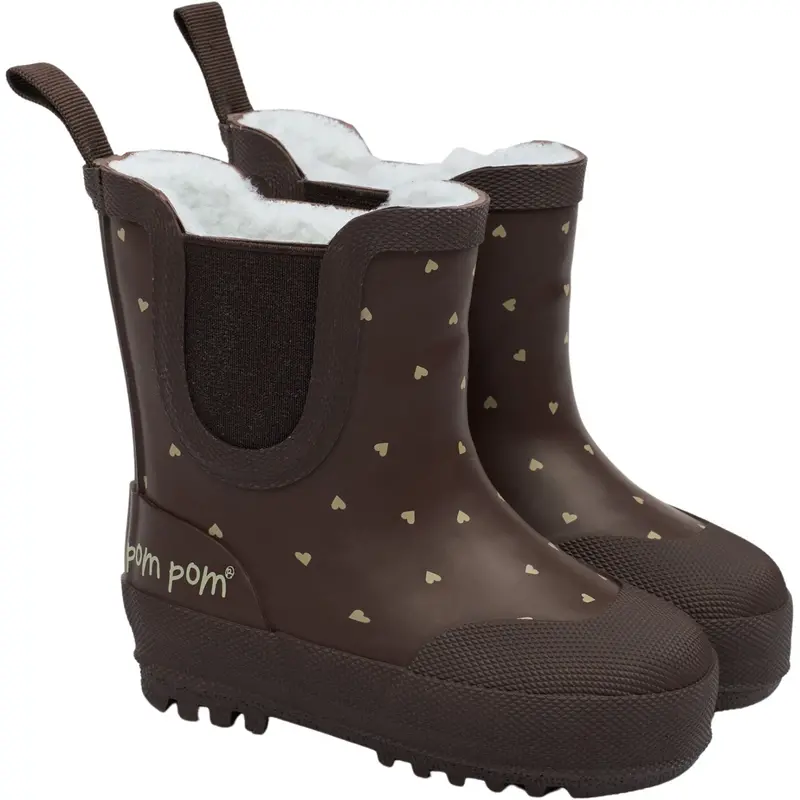 Pom Pom Chocolate Heart Brook Gumboots Thermo Ankle 1