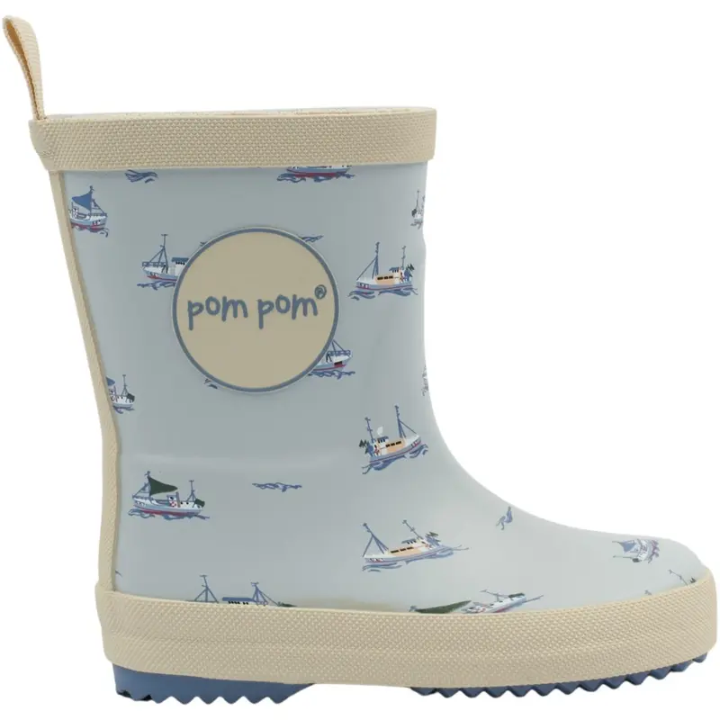 Pom Pom Pearl Blue Boat Aop Bliss Gummistøvler Aop 2