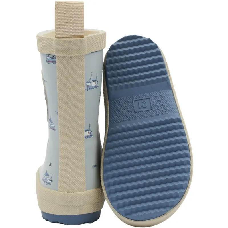 Pom Pom Pearl Blue Boat Aop Bliss Gummistøvler Aop 3