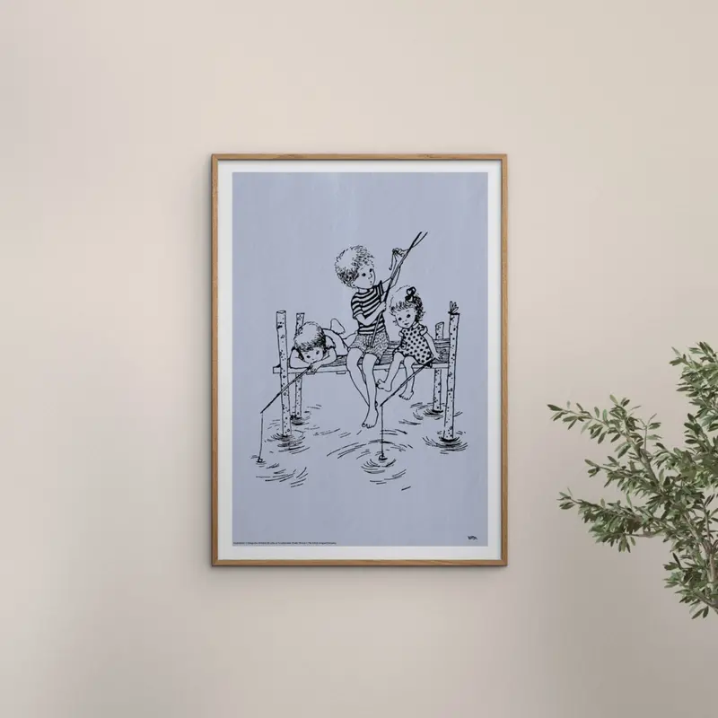 Poster & Frame Astrid Lindgren - Fishing Rod - Lotta 2