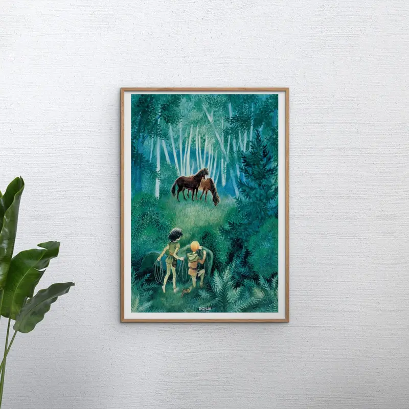 Poster & Frame Astrid Lindgren - Horses In The Woods - Ronja The Robbers Daughter 2