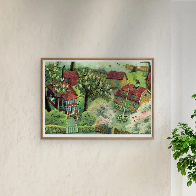 Poster & Frame Astrid Lindgren - Running In The Garden - Lotta On Troublemaker Street 2