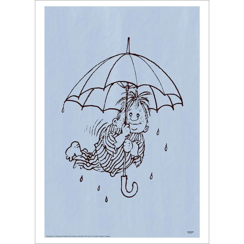Poster & Frame Astrid Lindgren - Umbrella - Karlsson On The Roof 1