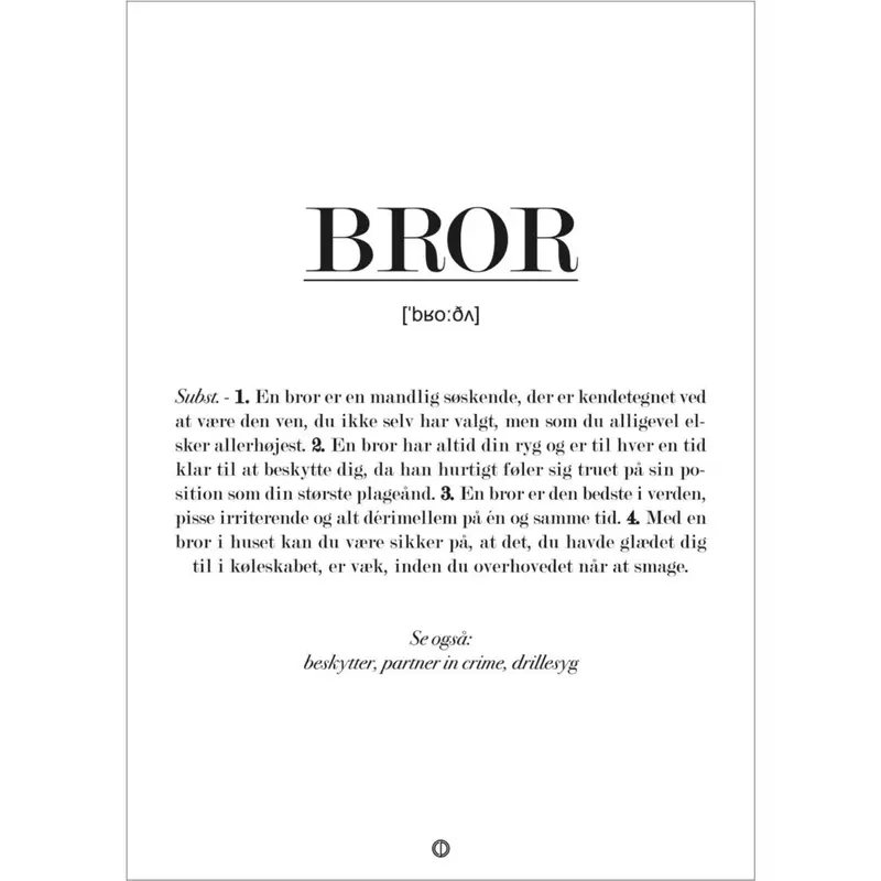 Poster & Frame Citatplakat - Bror Definition 1