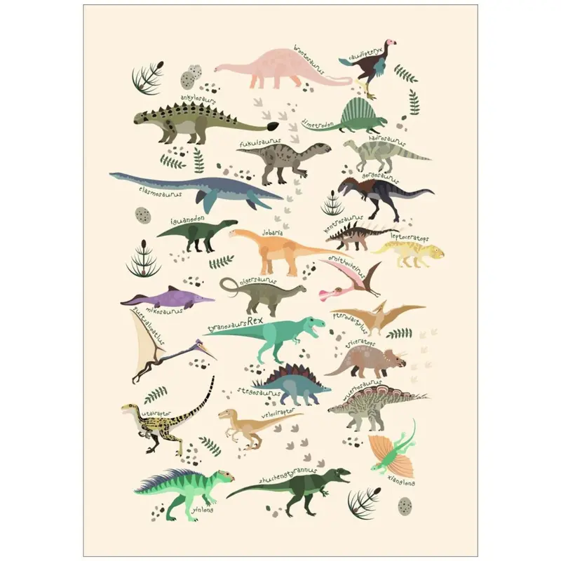 Poster & Frame Citatplakat - Dinosaurer Ll – Børneplakat 1