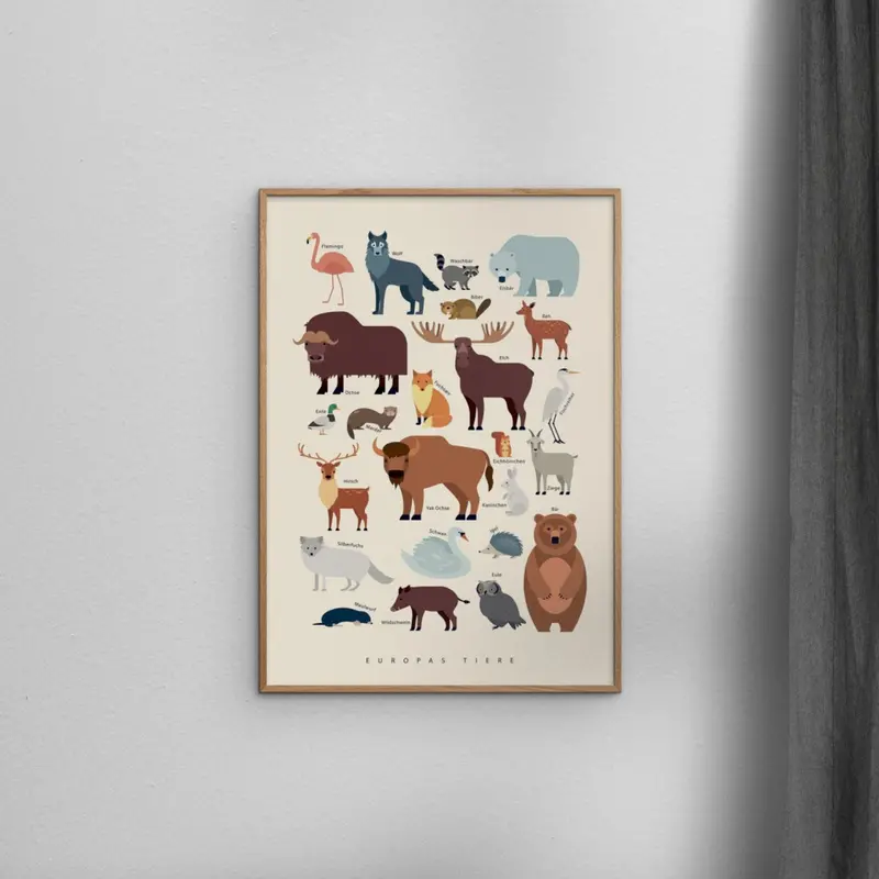 Poster & Frame Citatplakat - Europas Tiere 2