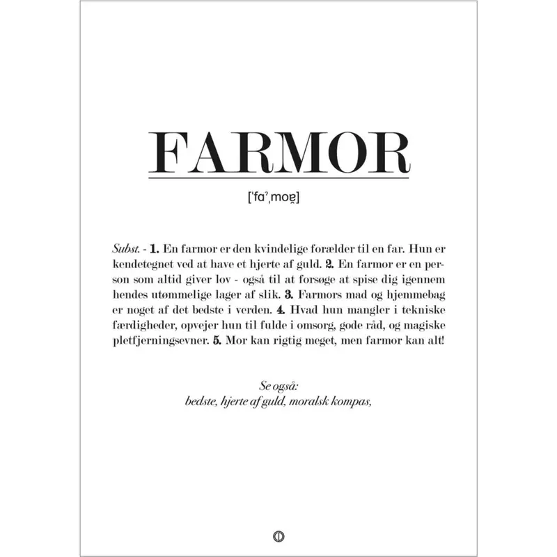 Poster & Frame Citatplakat - Farmor Definition 1