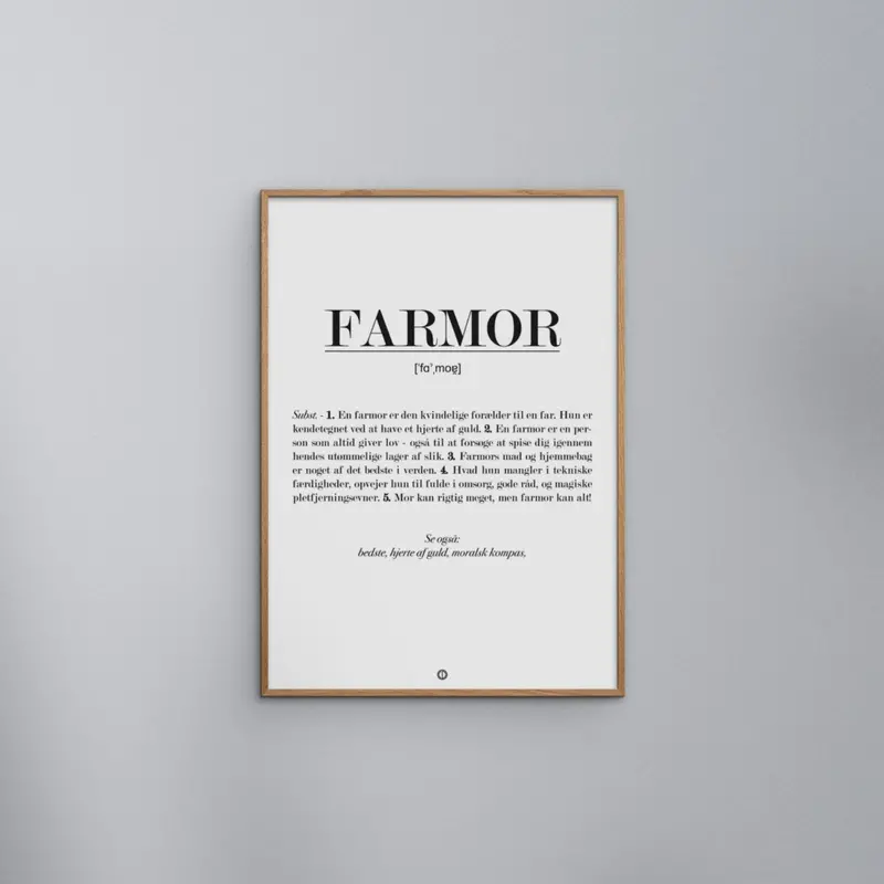 Poster & Frame Citatplakat - Farmor Definition 2