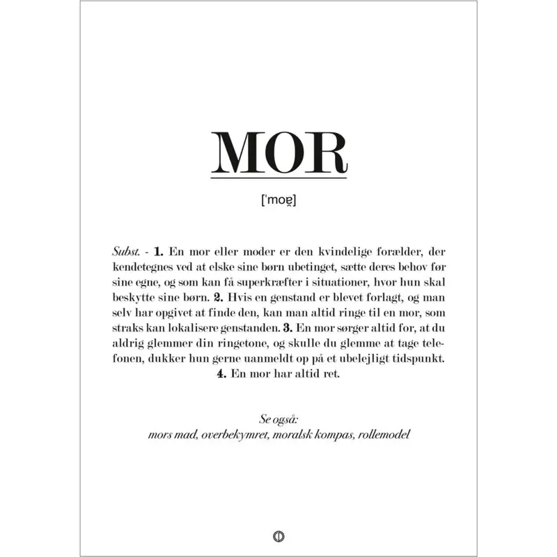 Poster & Frame Citatplakat - Mor Definition 1