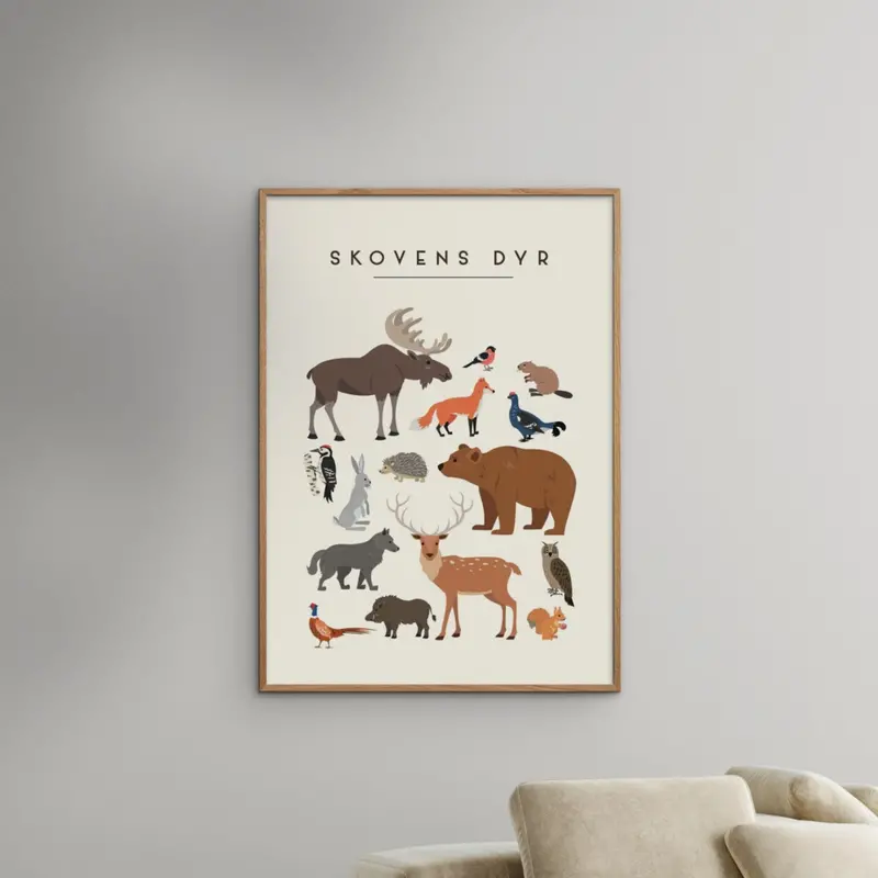 Poster & Frame Citatplakat - Skovens Dyr – Børneplakat 2
