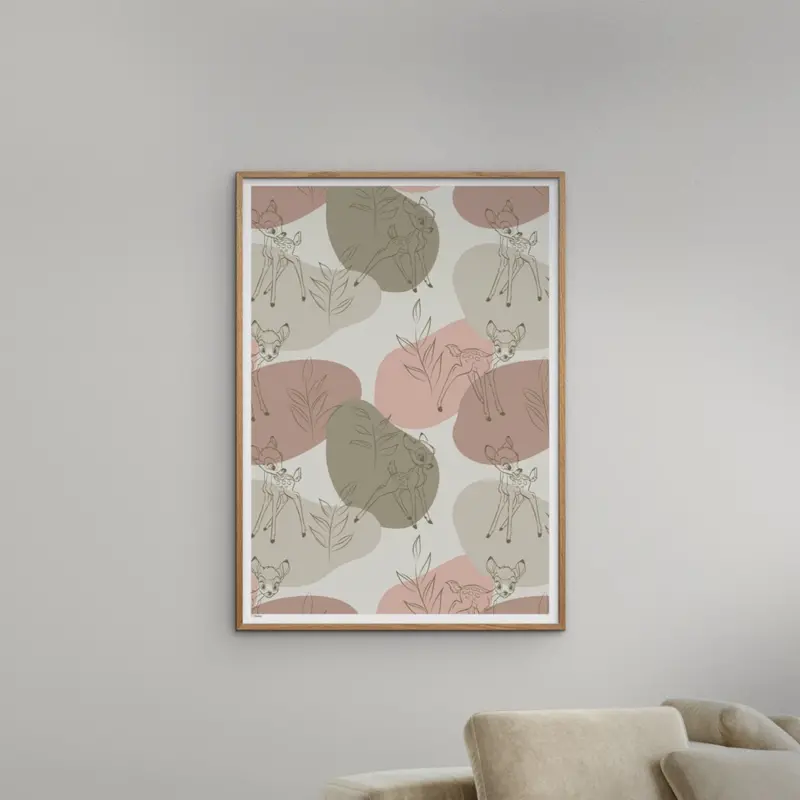 Poster & Frame Disney - Green Bambi Outline 2