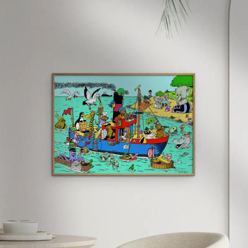 Poster & Frame Rasmus Klump - Fiskekutter 2