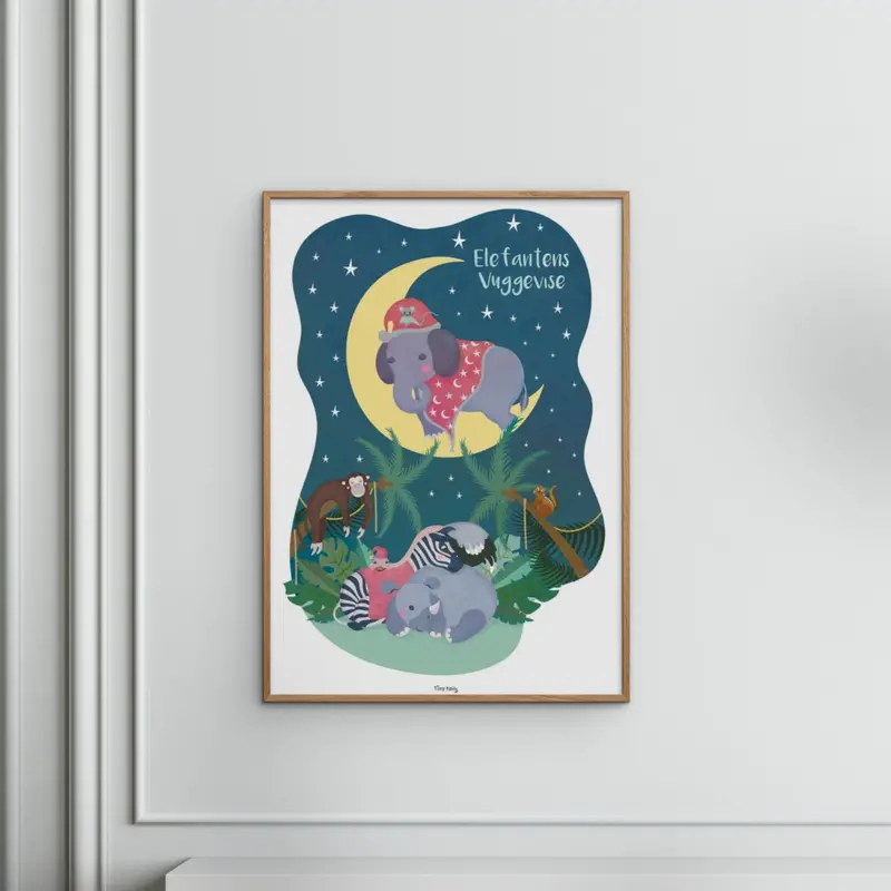 Poster & Frame Tiny Tails - Elefantens Vuggevise 2