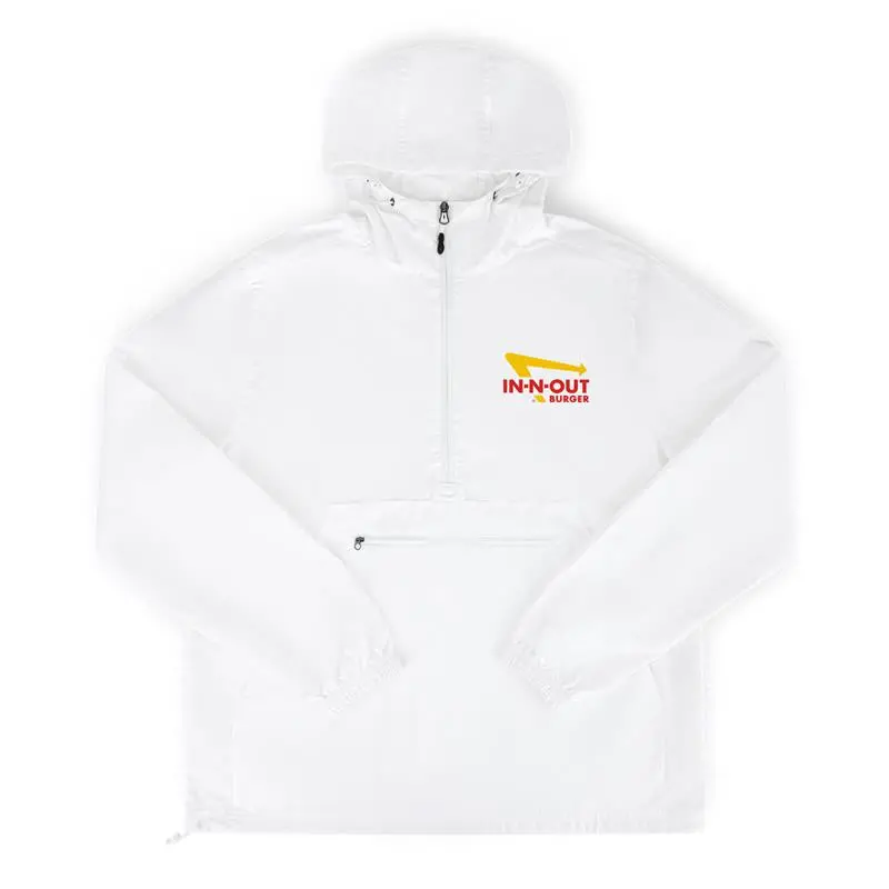 Quarter-Zip White Windbreaker 1