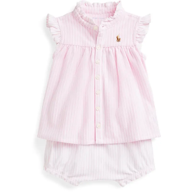 Ralph Lauren Baby Carmel Pink Multi Shorts Sæt 1