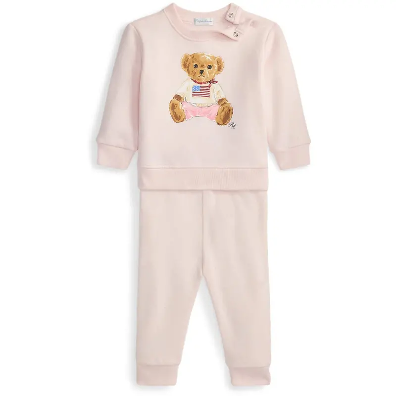 Ralph Lauren Baby Delicate Pink Pant Sæt 1