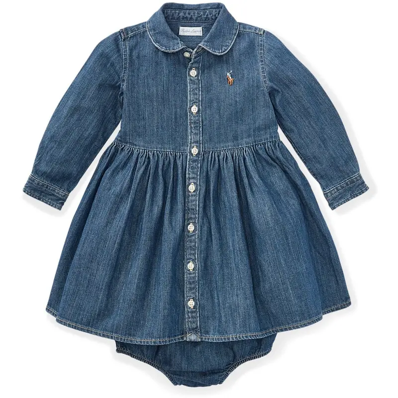 Ralph Lauren Baby Indigo Baby Girl Day Kjole 1
