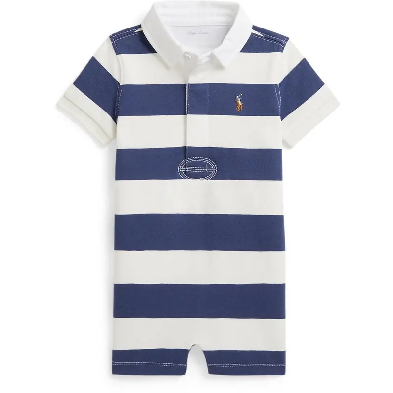 Ralph Lauren Baby Light Navy/Deckwash White Shortall 1