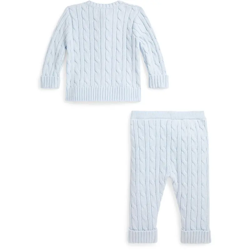 Ralph Lauren Baby Pearl Blue Baby Boy Jumper Sæt 3